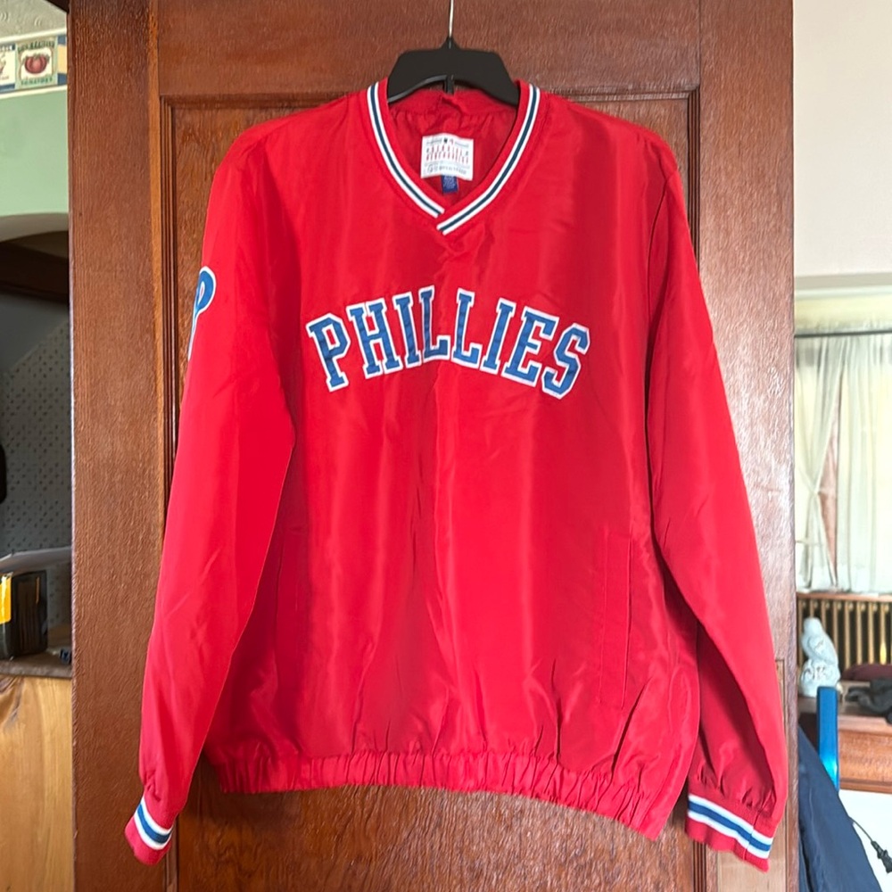 Phillies pullover v-neck windbreaker, men’s XL